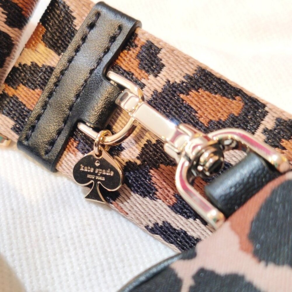 Kate Spade Leopard Phone Crossbody, Lanyard & Guitar Strap in Brown Multi, NWT - Picture 3 of 15